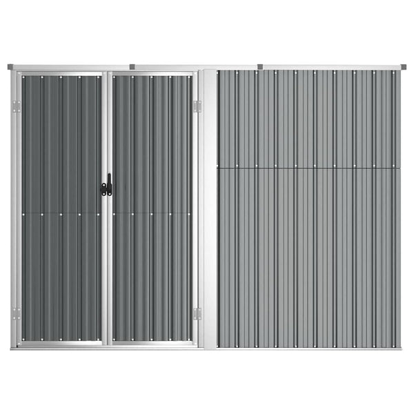 Gerätehaus Grau 225x89x161 cm Verzinkter Stahl