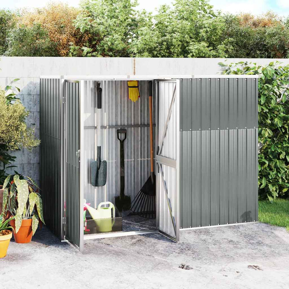 vidaXL Abri de jardin gris 225x89x161 cm en acier galvanisé