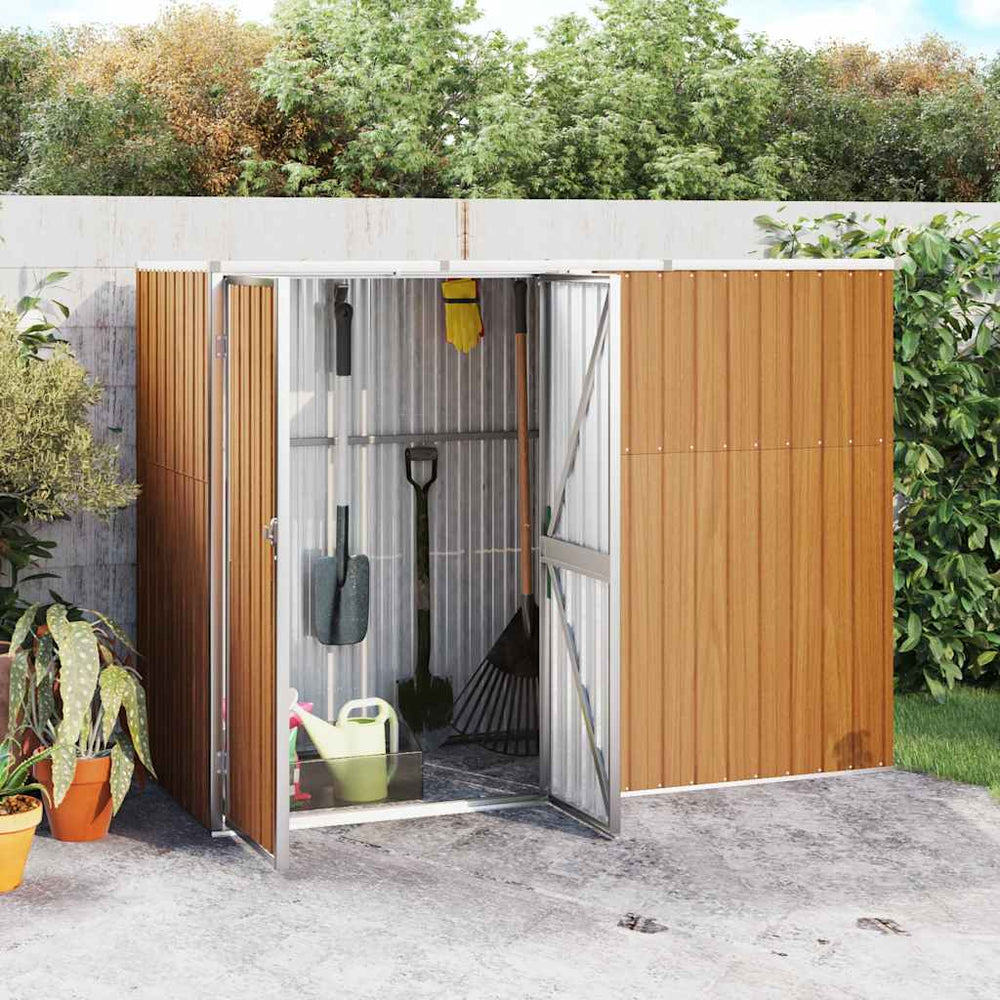 vidaXL Abri de jardin marron 225x89x161 cm Acier galvanisé