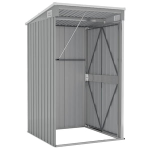 Anbauschuppen Grau 118x100x178 cm Verzinkter Stahl