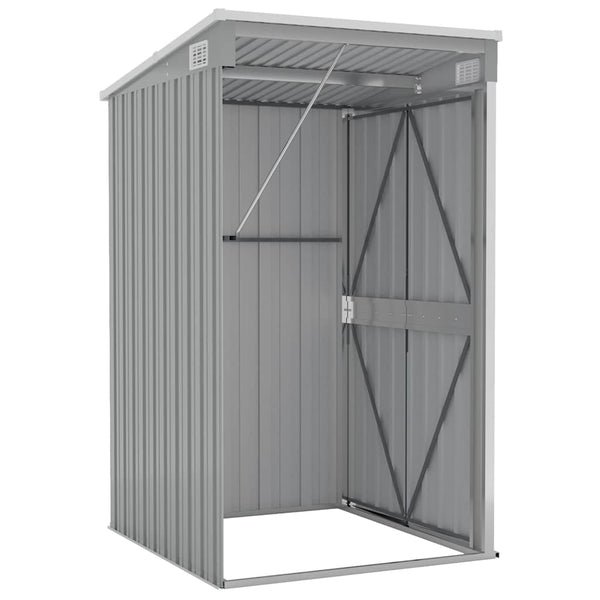 Anbauschuppen Grau 118x100x178 cm Verzinkter Stahl