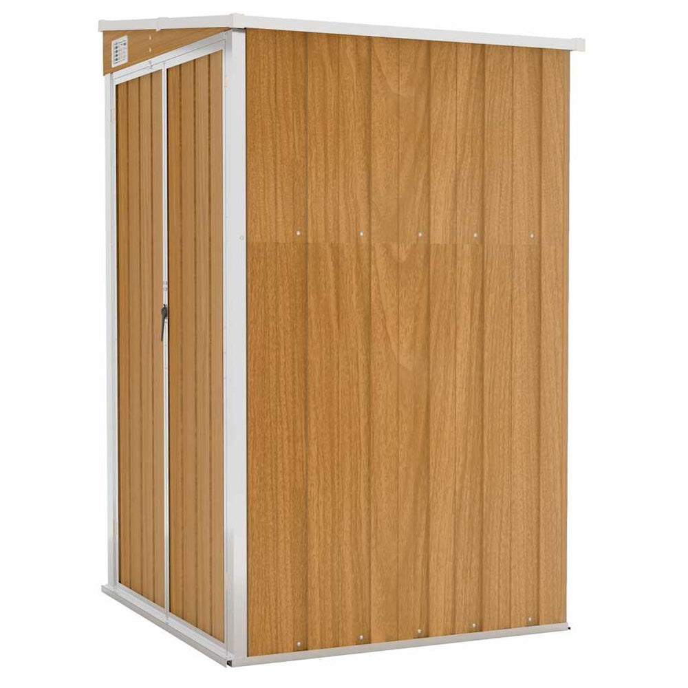 vidaXL Abri de jardin adossé marron 118x100x178 cm Acier galvanisé