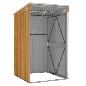 Anbauschuppen Braun 118x100x178 cm Verzinkter Stahl