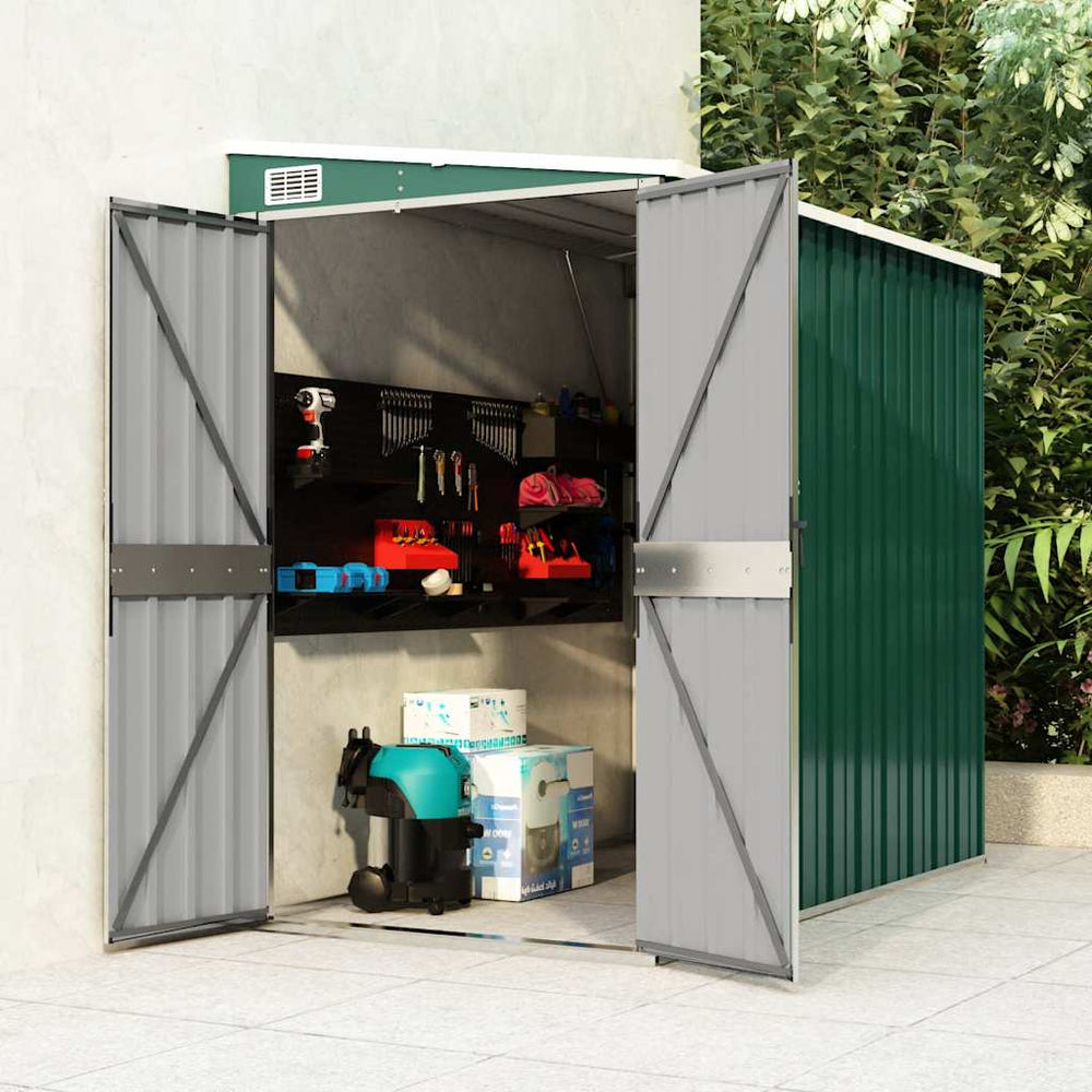 vidaXL Abri de jardin adossé Vert 118x194x178 cm Acier galvanisé