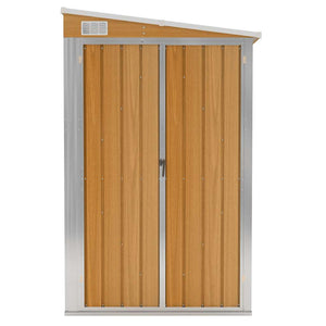 vidaXL Abri de jardin adossé marron 118x194x178 cm Acier galvanisé