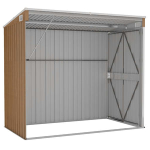vidaXL Abri de jardin adossé marron 118x194x178 cm Acier galvanisé