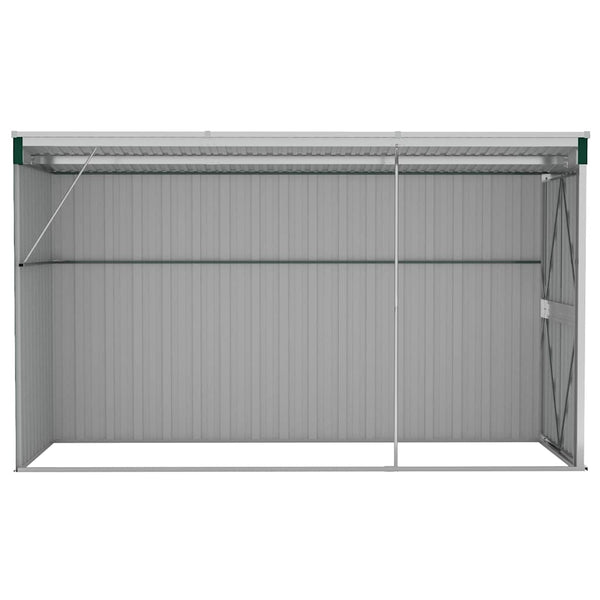 Anbauschuppen Grün 118x288x178 cm Verzinkter Stahl