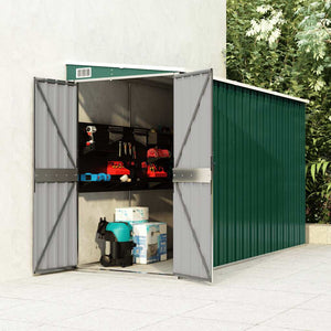 Anbauschuppen Grün 118x288x178 cm Verzinkter Stahl