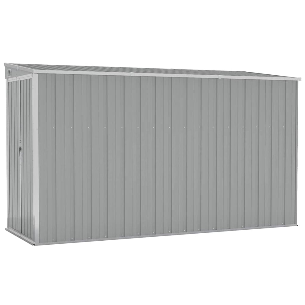 vidaXL Remise de jardin adossée Gris 118x288x178 cm Acier galvanisé