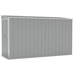 Anbauschuppen Grau 118x288x178 cm Verzinkter Stahl