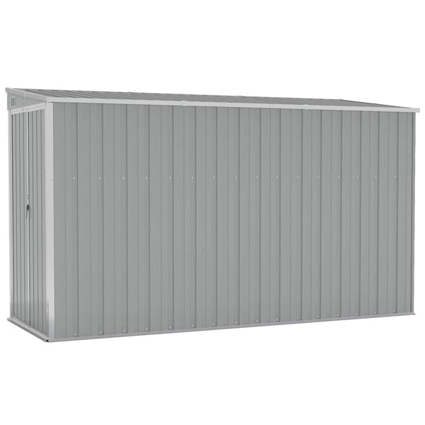 Anbauschuppen Grau 118x288x178 cm Verzinkter Stahl