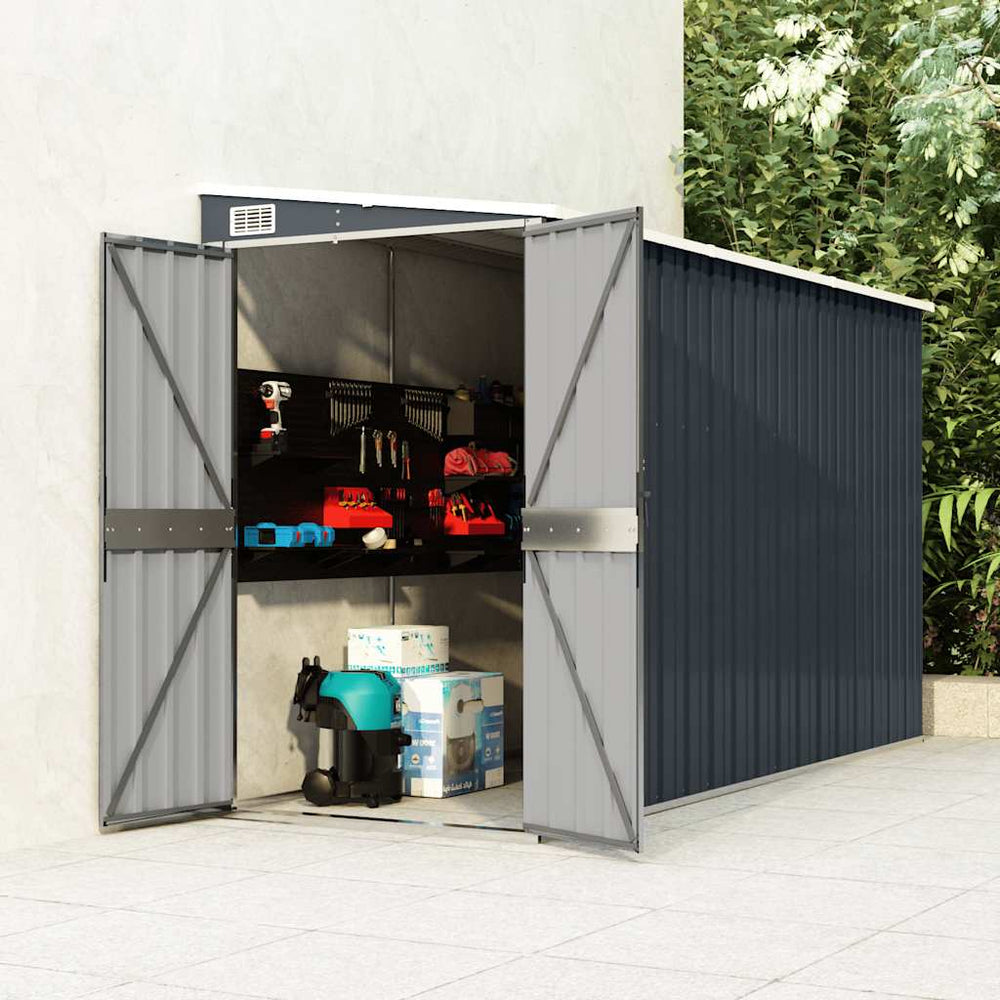 vidaXL Abri de jardin adossé anthracite 118x288x178 cm acier galvanisé