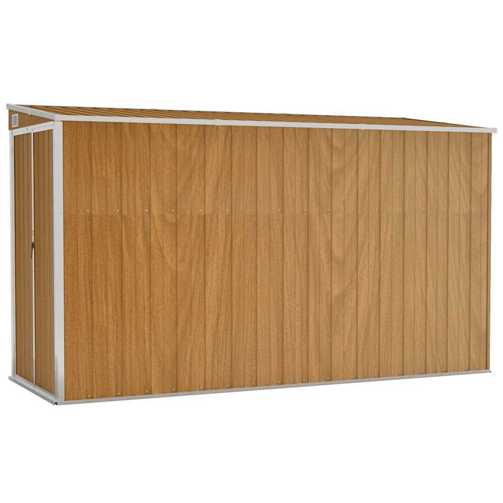 vidaXL Abri de jardin mural marron 118 x 288 x 178 cm Acier galvanisé