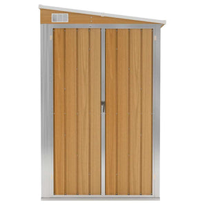 Wandmontiertes Gartenhaus Braun 118 x 288 x 178 cm Verzinkter Stahl
