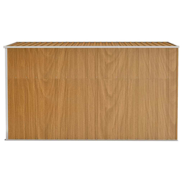 Wandmontiertes Gartenhaus Braun 118 x 288 x 178 cm Verzinkter Stahl