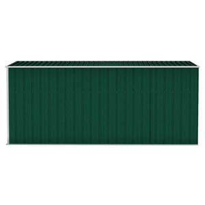 Anbauschuppen Grün 118x382x178 cm Verzinkter Stahl