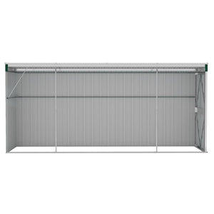 Anbauschuppen Grün 118x382x178 cm Verzinkter Stahl