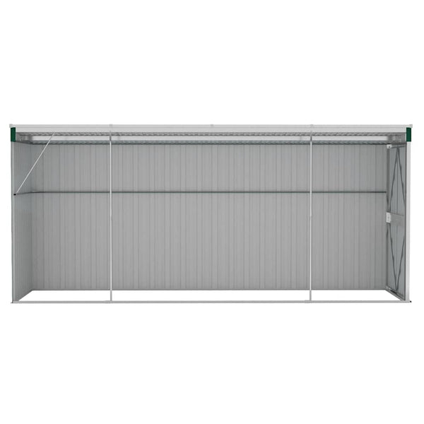 Anbauschuppen Grün 118x382x178 cm Verzinkter Stahl