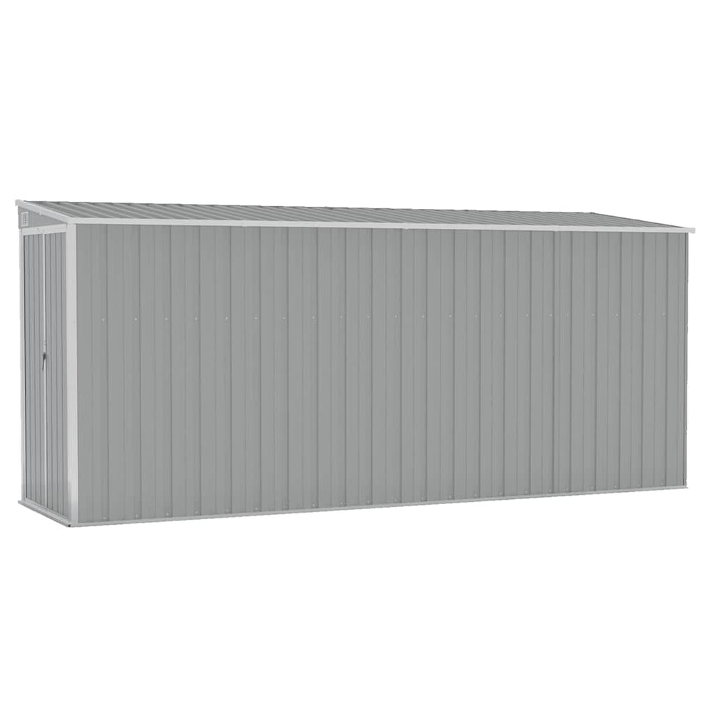 vidaXL Remise adossée gris 118x382x178 cm Acier galvanisé