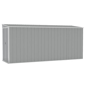 Anbauschuppen Grau 118x382x178 cm Verzinkter Stahl