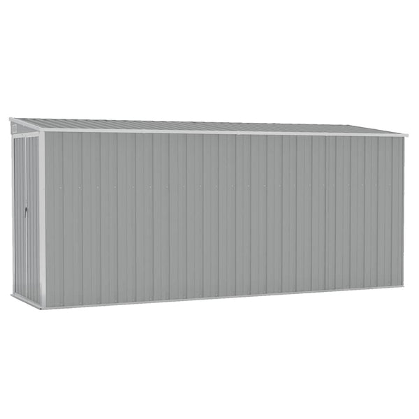 Anbauschuppen Grau 118x382x178 cm Verzinkter Stahl