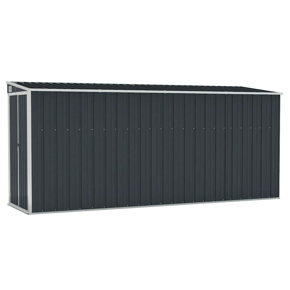 vidaXL Abri de jardin adossé Gris anthracite 118x382x178 cm Acier galvanisé