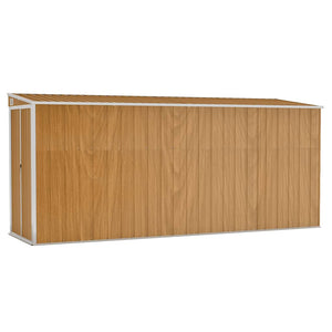 Wandmontiertes Gartenhaus Braun 118 x 382 x 178 cm Verzinkter Stahl