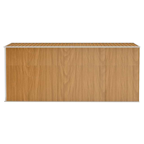 Wandmontiertes Gartenhaus Braun 118 x 382 x 178 cm Verzinkter Stahl