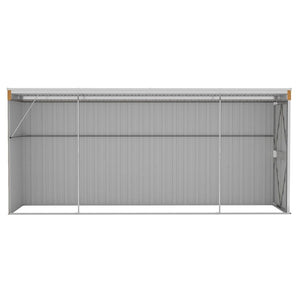 Wandmontiertes Gartenhaus Braun 118 x 382 x 178 cm Verzinkter Stahl
