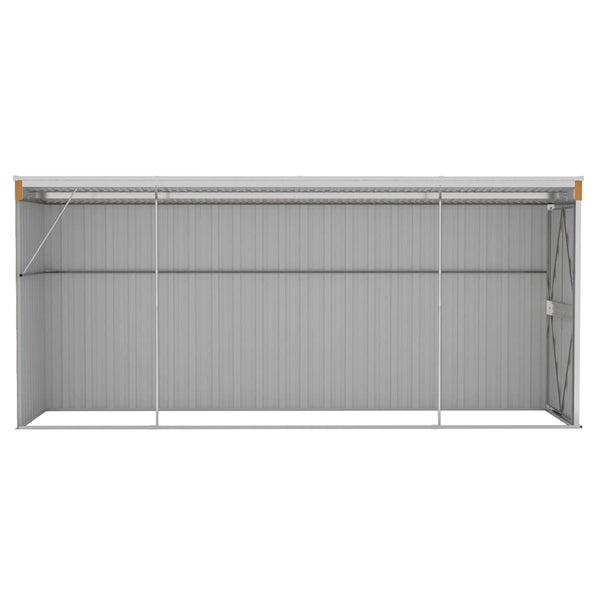 Wandmontiertes Gartenhaus Braun 118 x 382 x 178 cm Verzinkter Stahl