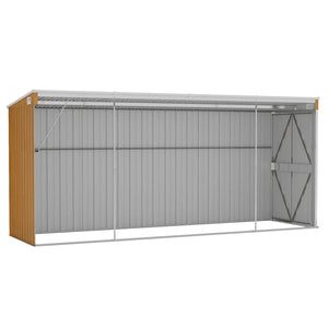 Wandmontiertes Gartenhaus Braun 118 x 382 x 178 cm Verzinkter Stahl