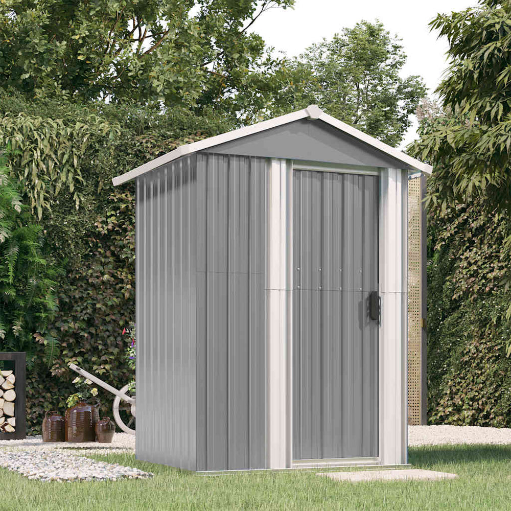 vidaXL Abri de jardin gris 126x97,5x177 cm en acier galvanisé