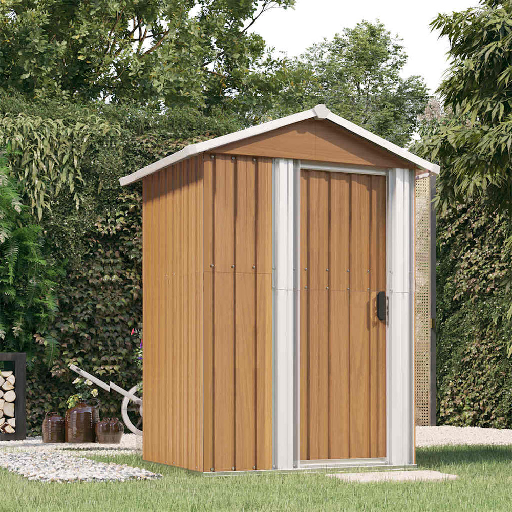 vidaXL Abri de jardin marron 126x97,5x177 cm en acier galvanisé