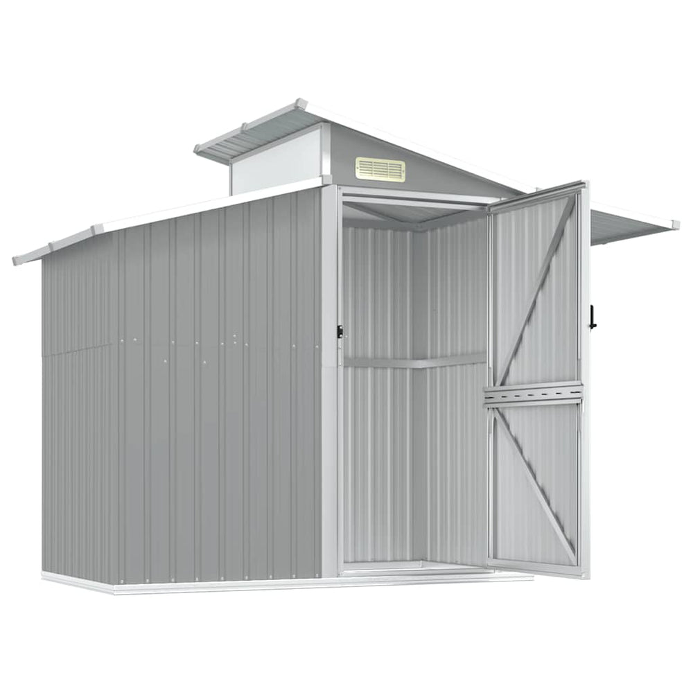 vidaXL Abri de jardin gris 270x130x208,5 cm acier galvanisé