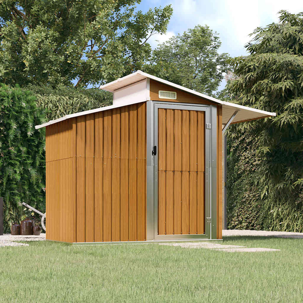 vidaXL Abri de jardin marron 270x130x208,5 cm Acier galvanisé