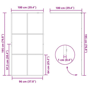 Duschwand für Begehbare Dusche mit Klarem ESG Glas 100x195 cm