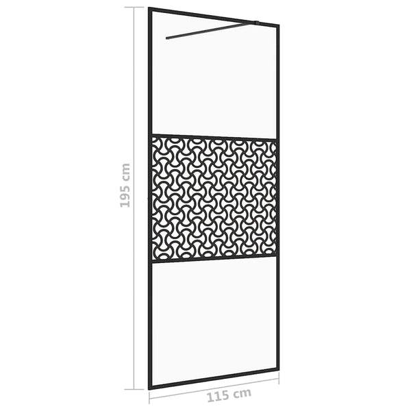 Duschwand für Begehbare Dusche mit Klarem ESG Glas 115x195 cm