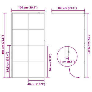 Duschwand für Begehbare Dusche mit Klarem ESG Glas 100x195 cm