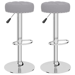 Barhocker Grau Stoff 2er Set