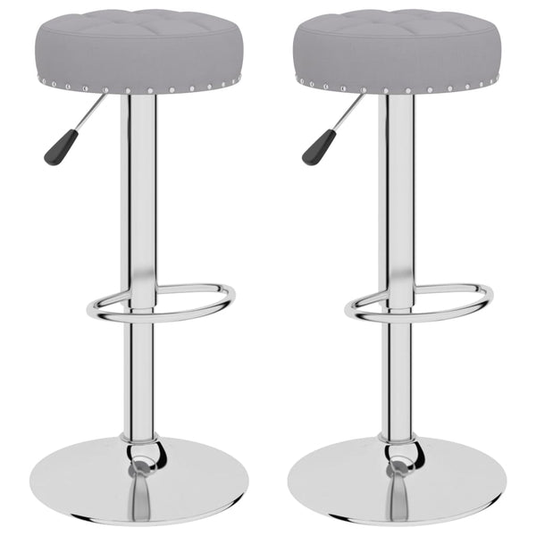 Barhocker Grau Stoff 2er Set