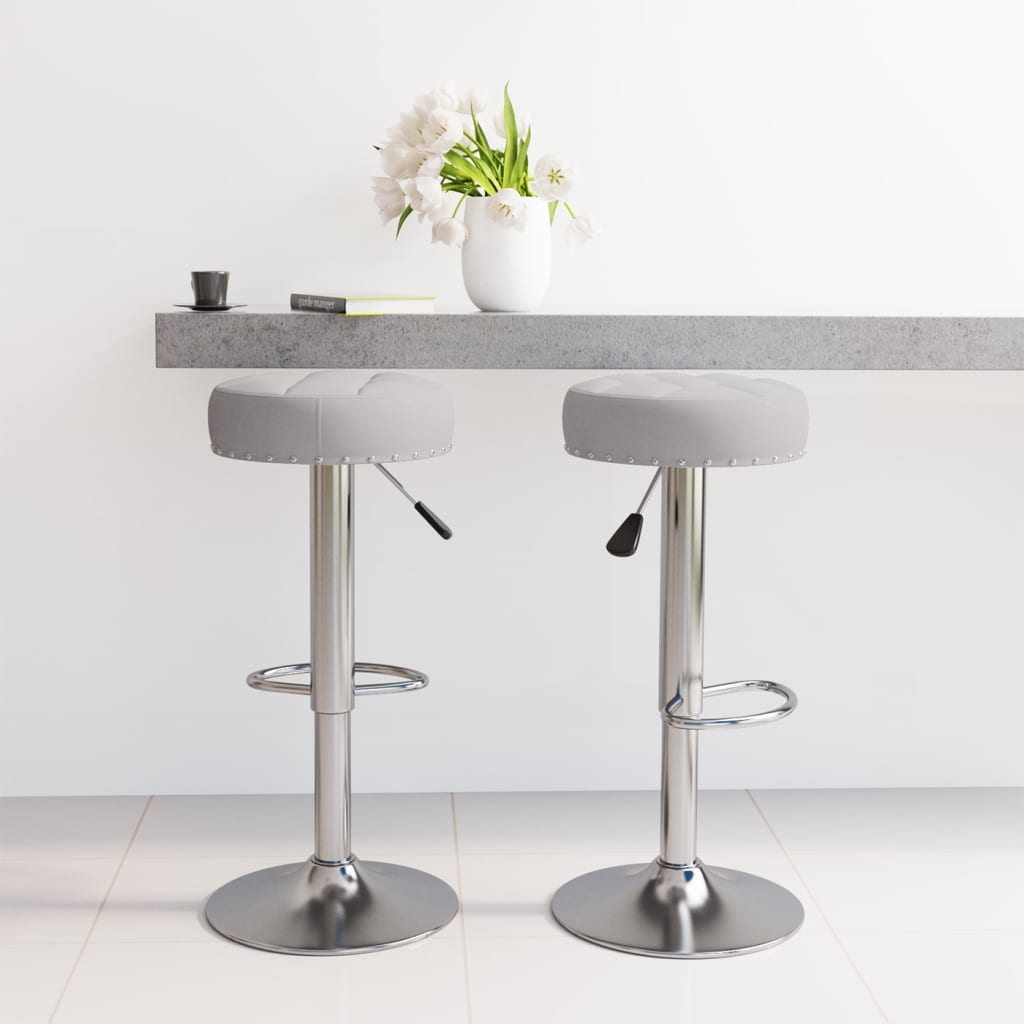 Barhocker Grau Stoff 2er Set