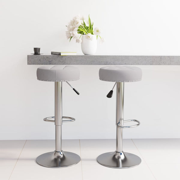 Barhocker Grau Stoff 2er Set