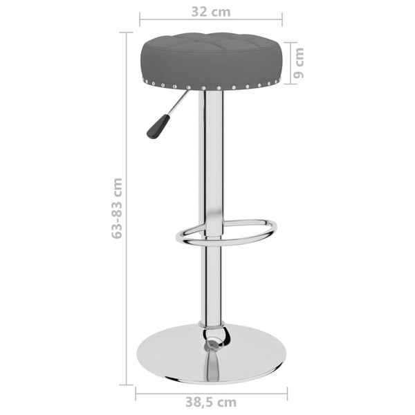 vidaXL Tabourets de bar 2 pcs Gris foncé Tissu