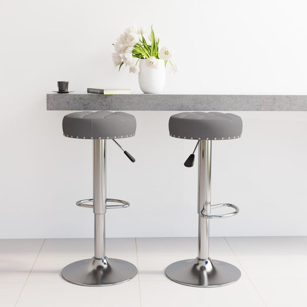 vidaXL Tabourets de bar 2 pcs Gris foncé Tissu