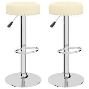 vidaXL Tabourets de bar 2 pcs Tissu Crème