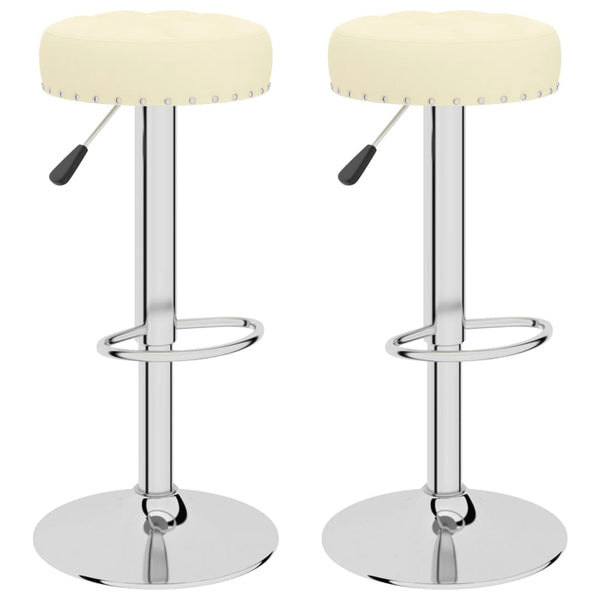 vidaXL Tabourets de bar 2 pcs Tissu Crème