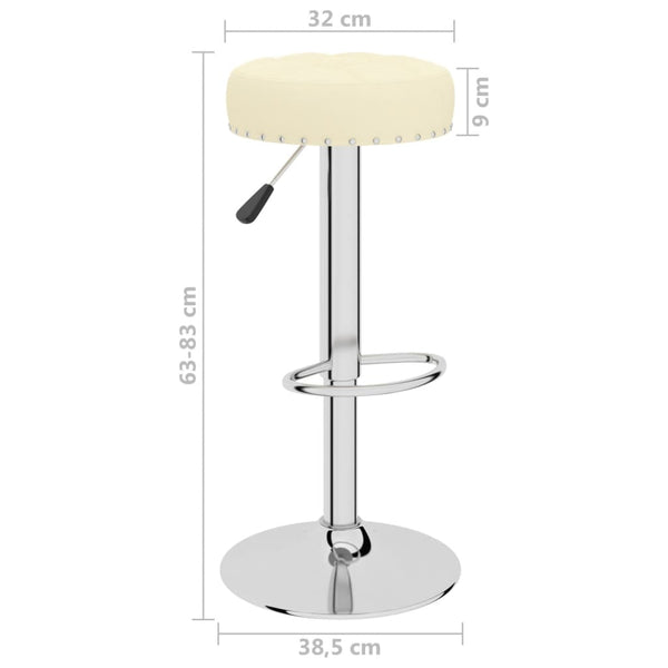 vidaXL Tabourets de bar 2 pcs Tissu Crème