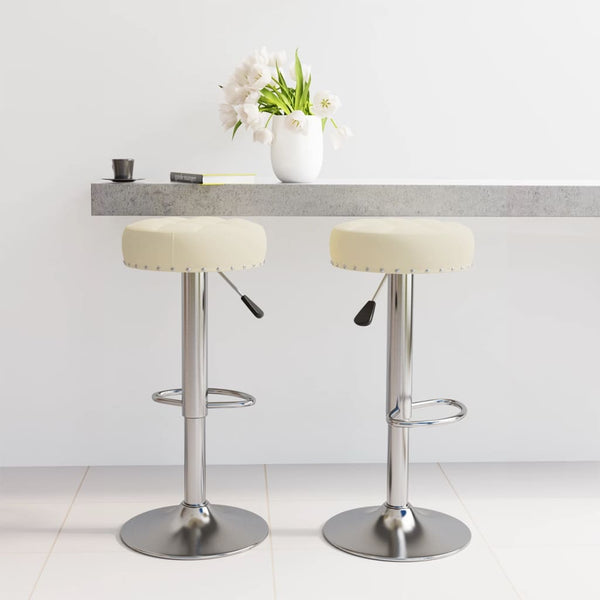 vidaXL Tabourets de bar 2 pcs Tissu Crème