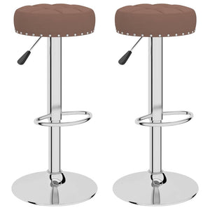 Barhocker 2er Set Braun Stoff