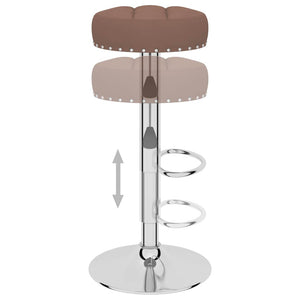 Barhocker 2er Set Braun Stoff